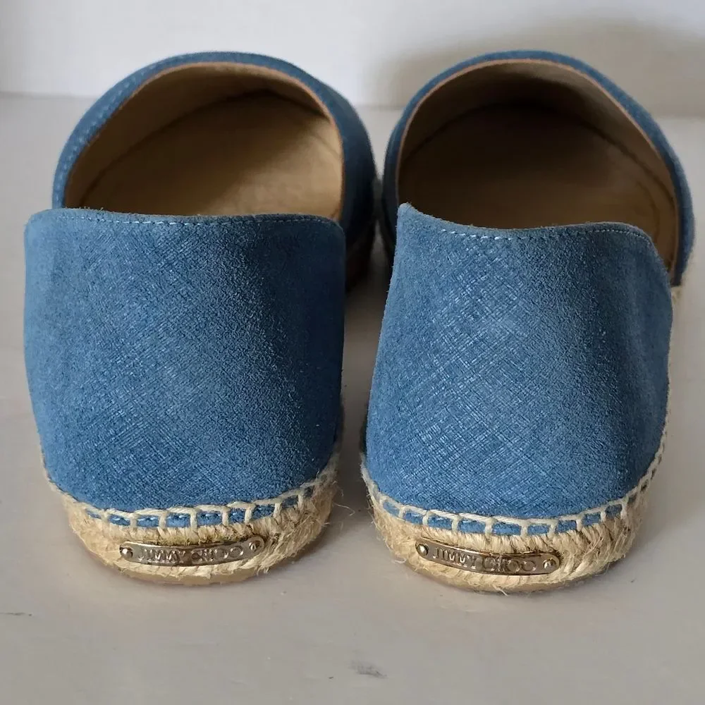 Jimmy Choo Dreya Denim Leather d'Orsay Espadrille Size 41/US11